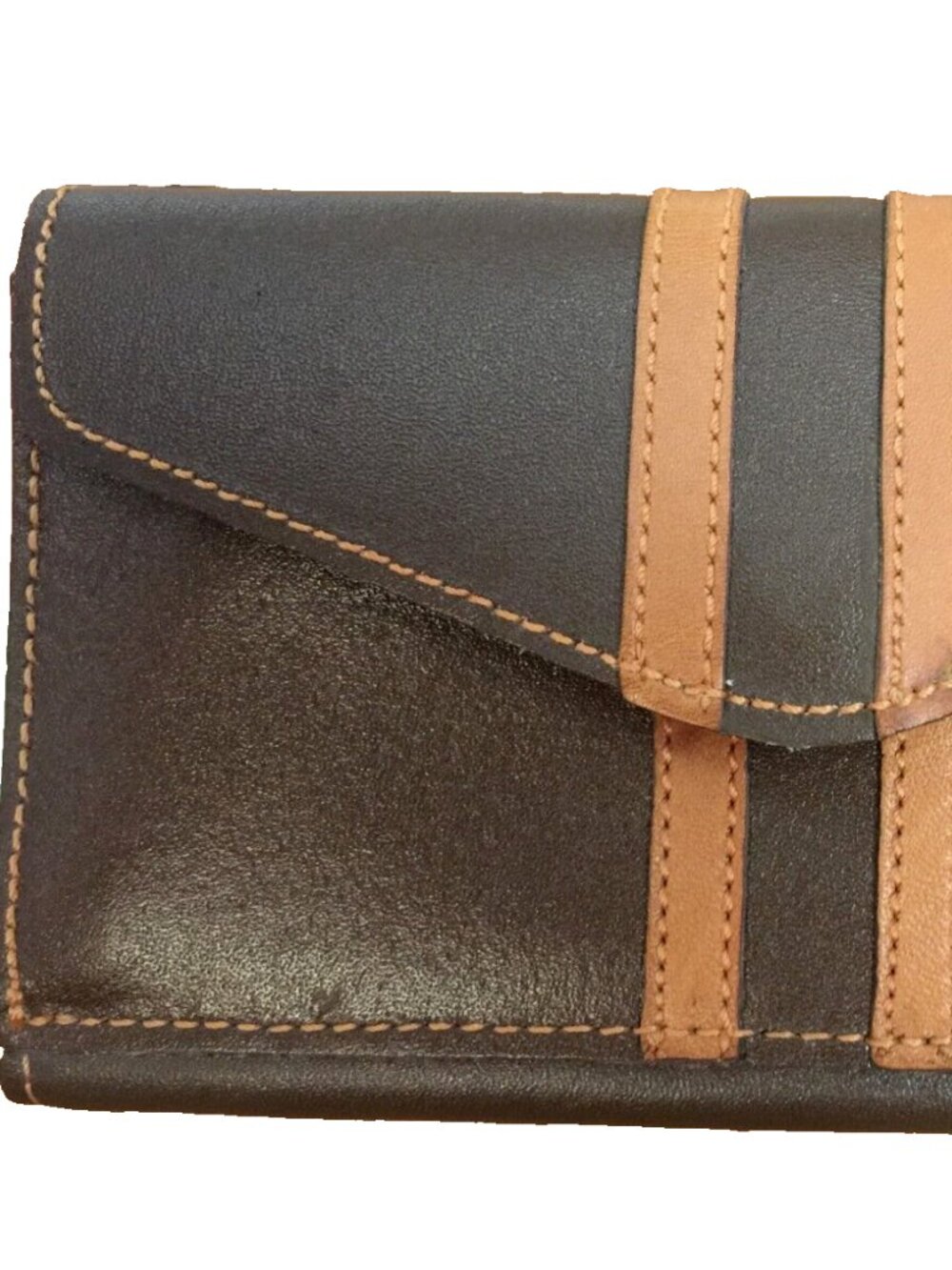VINTAGE WESTPORT ZIP POCKET MEMO PAD BROWN LEATHER WALLET CLUTCH WOMENS TAIWAN